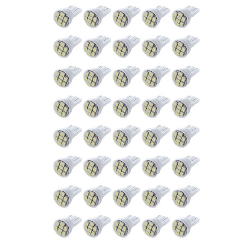 40X T10 W5W 8 SMD LED White - Light Bulb Light Interior Light Bulb 12V