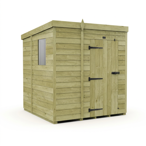 5 x 6 Pent Shed Tanalised (Single Door, With Windows) 1