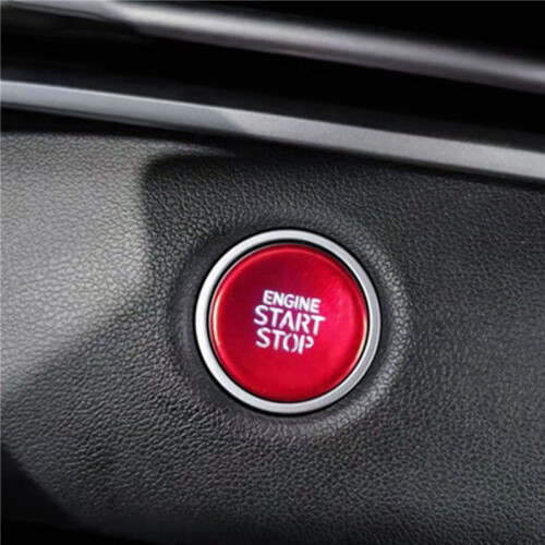2X Auto Engine Start-Stop Button Sticker One-Key Start Button Trim Sticker per  Tucson  2021 2022 Rosso 2