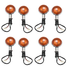 Motorcycle Amber Round Turn Signals Lights Blinker Indicator Lens for  Road Star Virago V Star 85-99 8 Pack