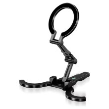 Doppelseitiger für Handy-Ständer Stativ 360 Verstellbar Tragbar Faltbar 1/4" Halterung für 17-13 Schwarz