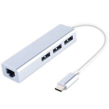 USB3.0 Typ C zu 3-Port USB 3.0 Hub Docking Station mit RJ45 100Mbps Ethernet Netzwerkadapter LAN Konverter RTL8152B