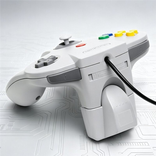 Plug-and- Rumble Pak for N64 Controllers with Built-in Battery Compartment for Force Feedback Gaming Enhancer Module