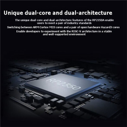 Waveshare RP2350-Zero-cm  Development Board Dual-Core Dual-Architecture Castellated Module with Onboard Type-C Male Port 2