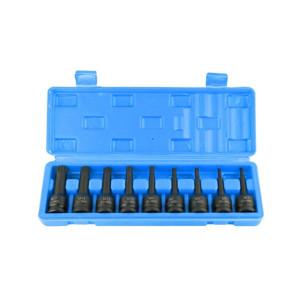 1/2" Drive Impact Spline Bit Socket Set 12 Point M4-M17 9Pc Cr-Mo 6033466297695