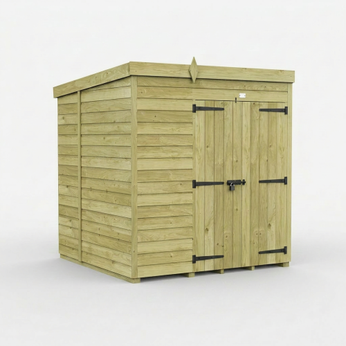 6 x 5 Pent Shed Tanalised (Double Door, No Windows) 1