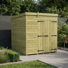 6 x 5 Pent Shed Tanalised (Double Door, No Windows)