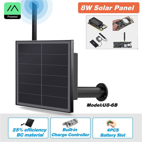 2X Solar Panels Support Meshtastic Communication Solar LoRa Nodes Support RAK4631 Heltec V3 Type-C 5V 2