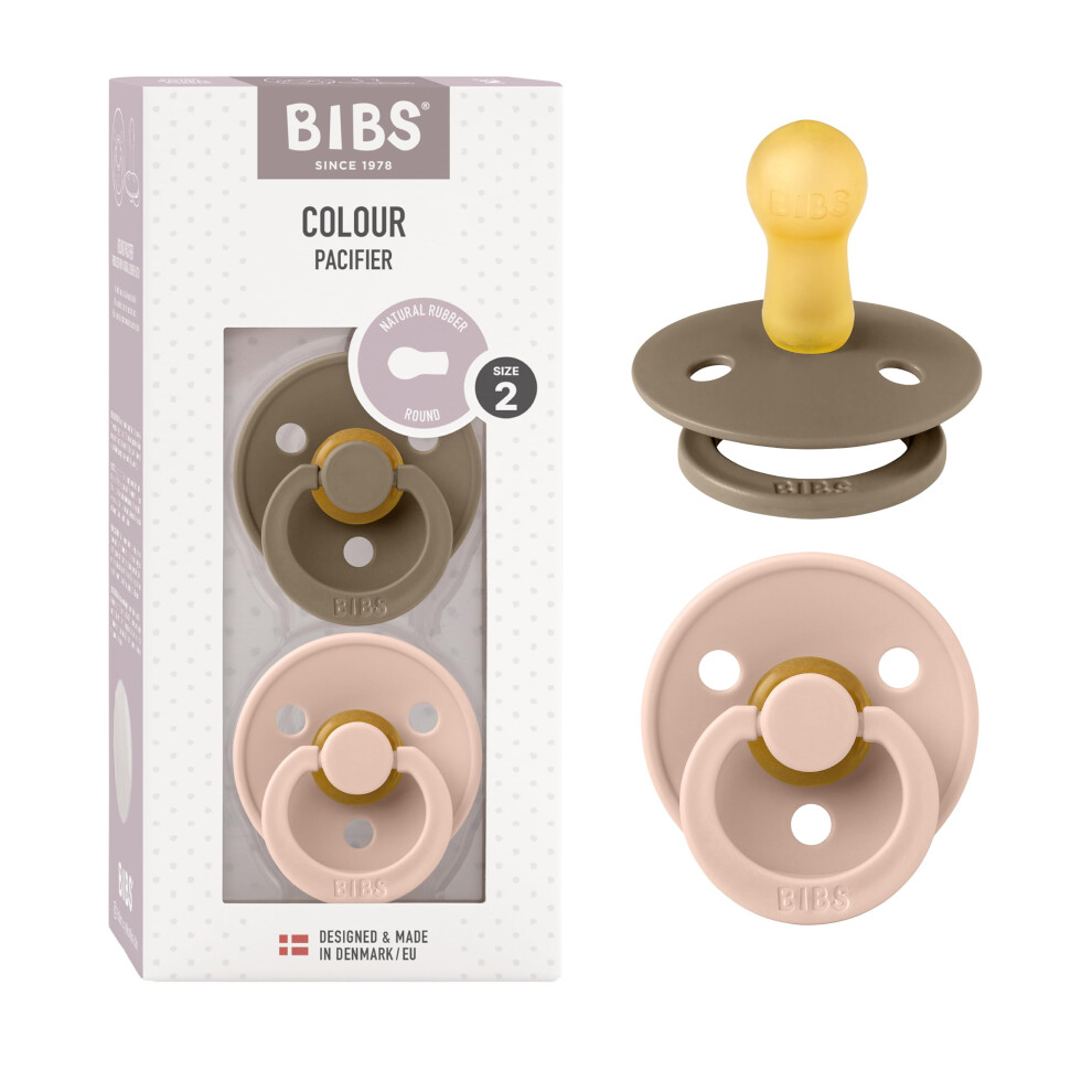 Photos - Bottle Teat / Pacifier Bibs Colour Soother 2-Pack, BPA Free Dummy Pacifier, Round Nipple. Natural Rubbe 