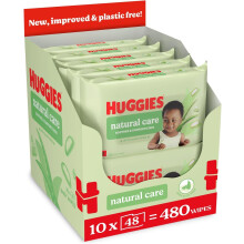 Huggies Natural Care Baby Wipes - Pack of 10 (480 Wipes) – Plastic Free Wet Wipe