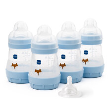 MAM Easy Start Anti-Colic Baby Bottles | 4 Pack (4X 160ml) | Self-Sterilising Ba