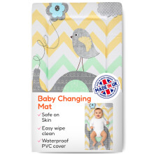 Babycurls Baby Changing Mat with Raised Foam Edges - Wipe Clean Waterproof PVC N