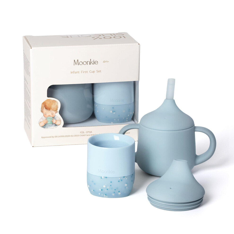 Photos - Baby Bottle / Sippy Cup Moonkie Silicone Baby Cup Set | 2 Pack: 60ml Open Cup + 120ml 3-Way Sippy Cup |