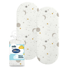 Silentnight Safe Nights Fitted Sheet - Moses Basket Mattress - Breathable 100% C