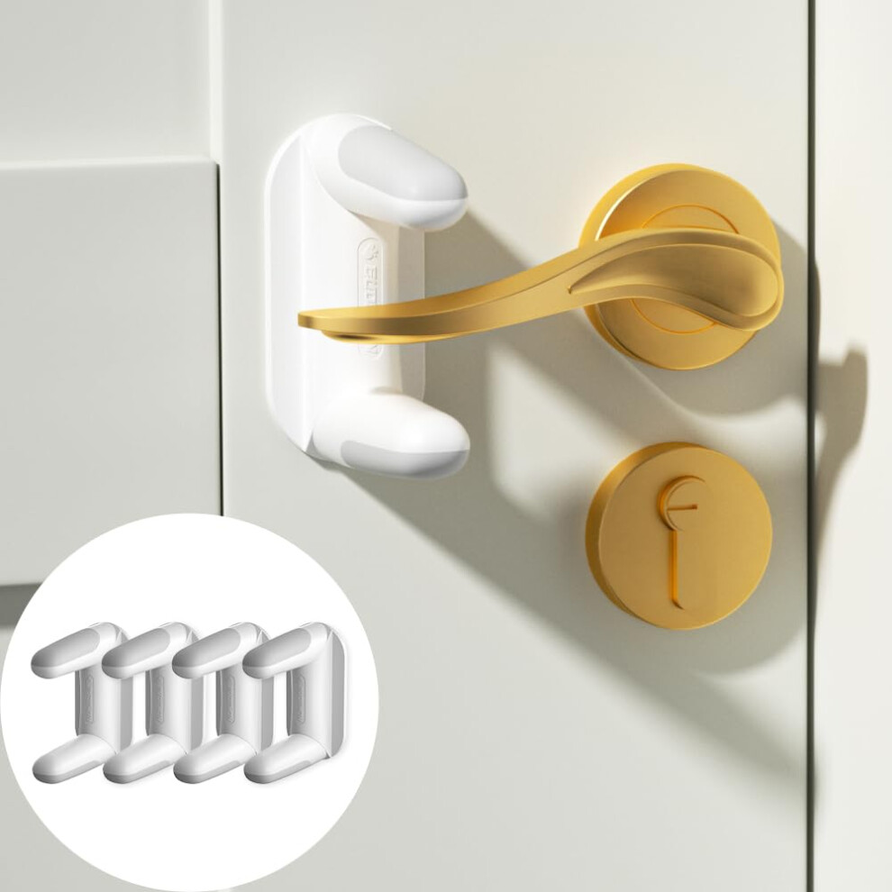 Eudemon Childproof Door Lever Lock, Baby Safety Door Handle Lock, Door Lock Latc
