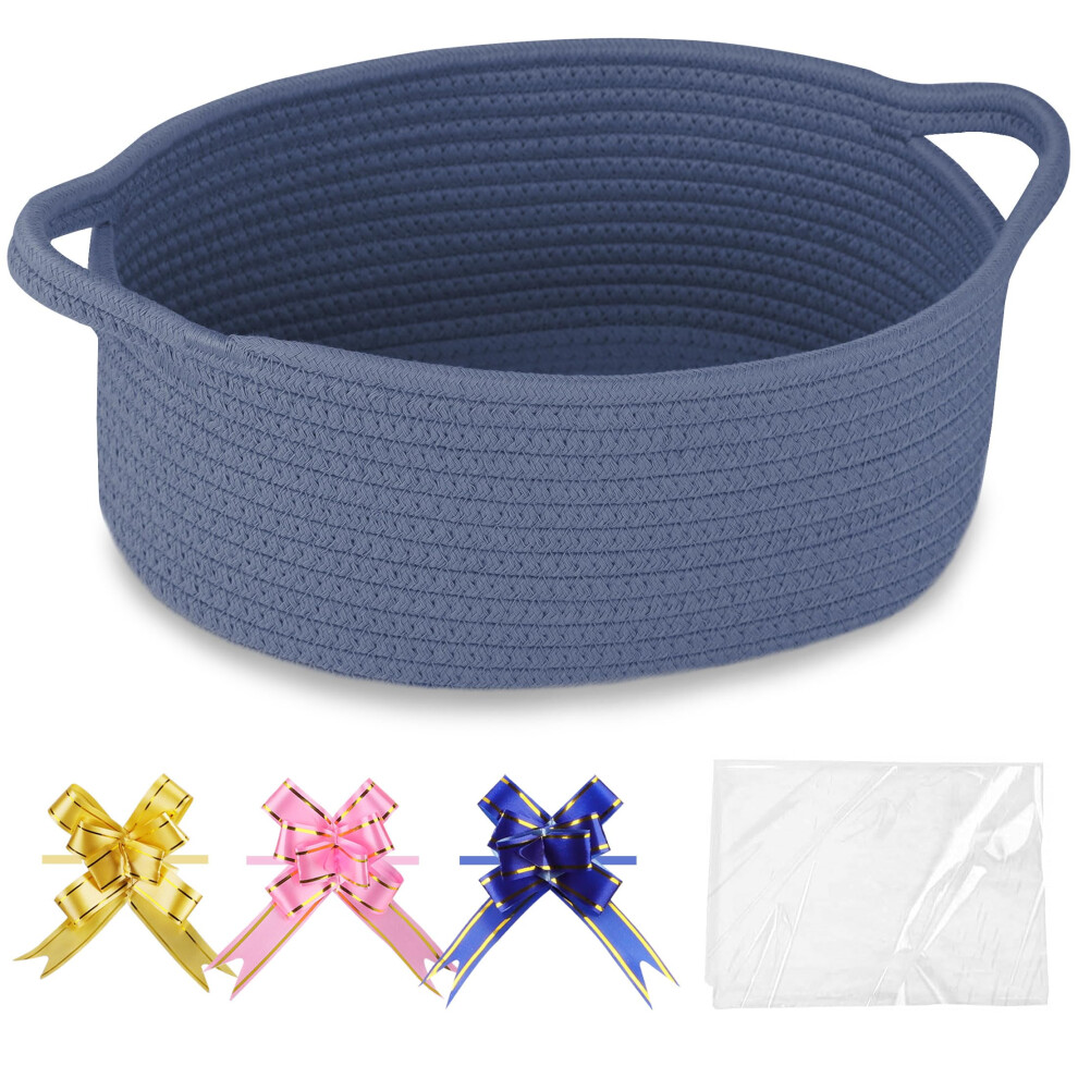 Comse Small Woven Basket With Gift Bags And Ribbons, Gift Basket Empty, Nursery