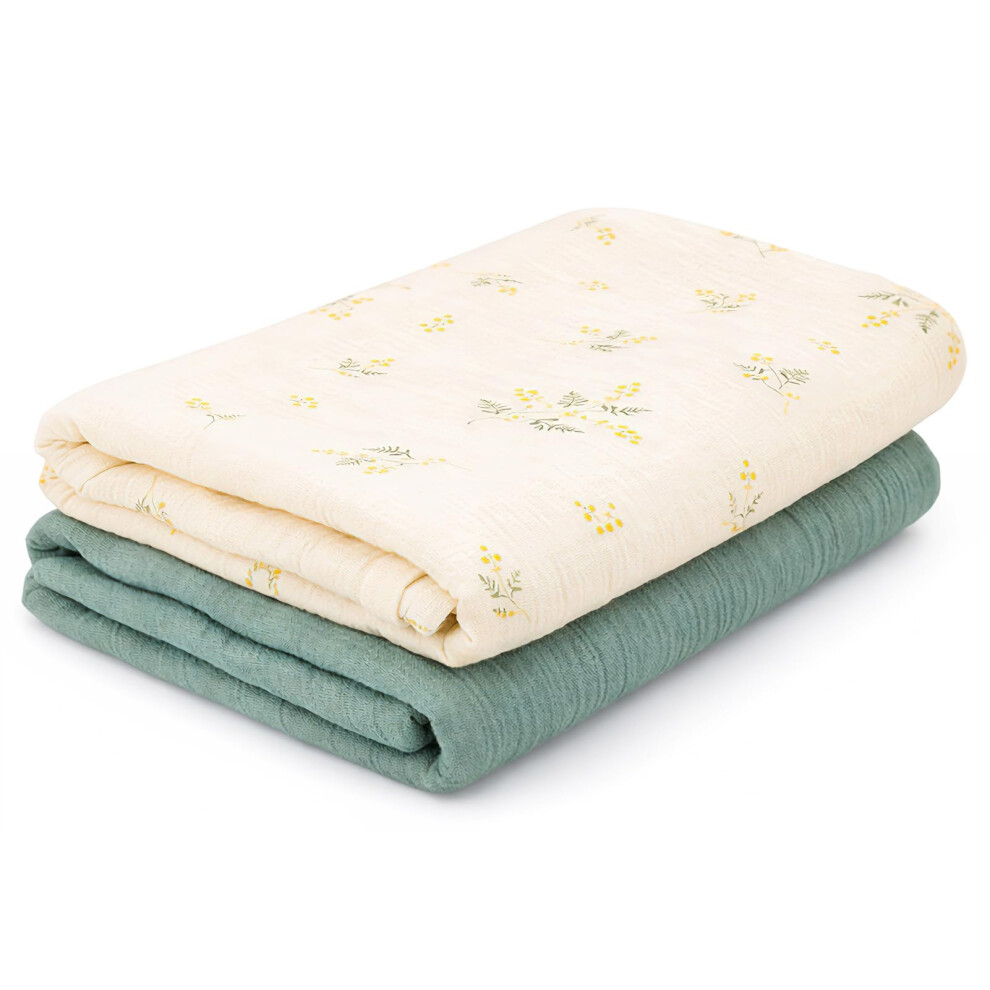 Gsrenyu 2 Pcs Large Muslin Blanket Large Muslin Cloths For Baby
