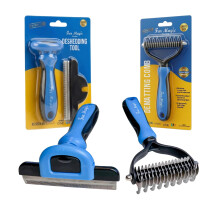 Fur Magic Deshedding Tool & Dematting Comb – Grooming Brushes for Dogs, Cats, Ho
