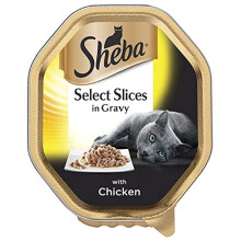 Sheba Select Slices Adult 1+ Wet Cat Food Tray with Chicken in Gravy, 85g