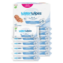 WaterWipes Sensitive+ Newborn & Baby Wipes, 720 Count (12 Packs), 3-In-1 Cleans,