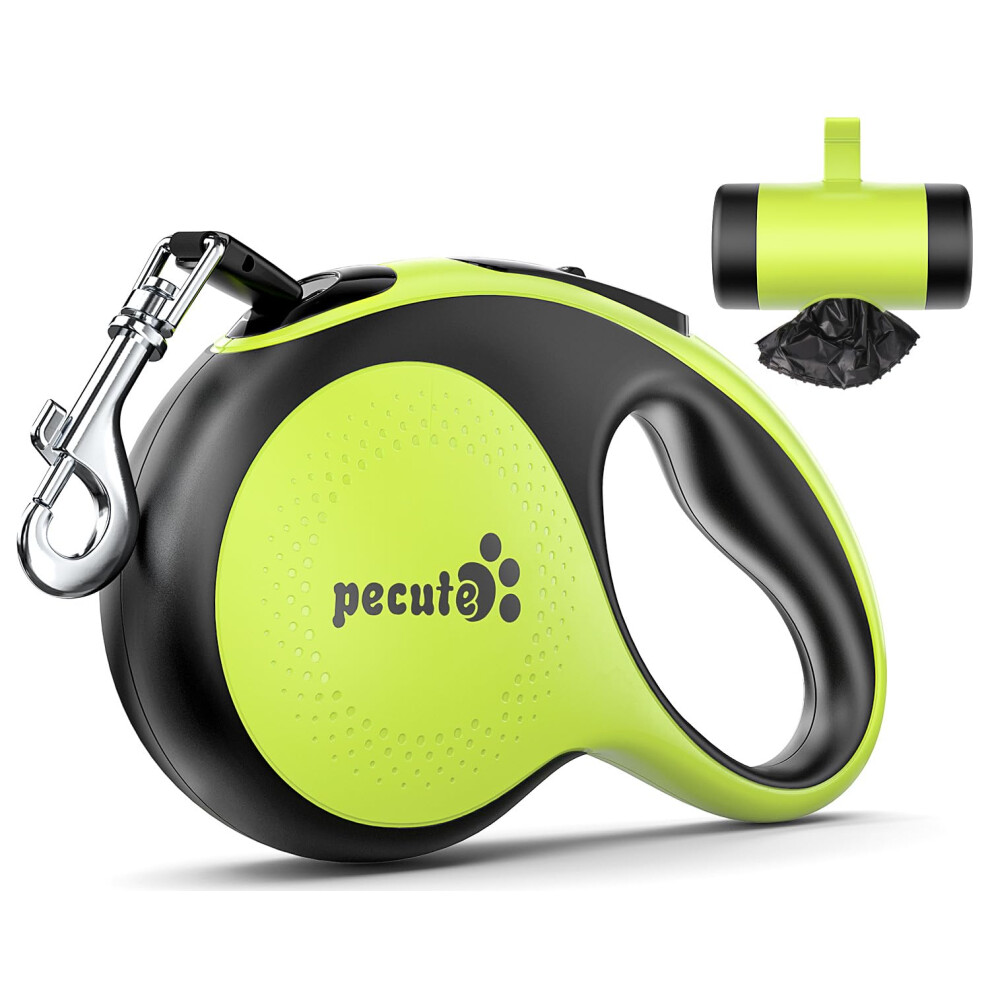 Pecute Retractable Dog Leash With Poo Bag Holder, 8M Dog Leash With 360 Tangle
