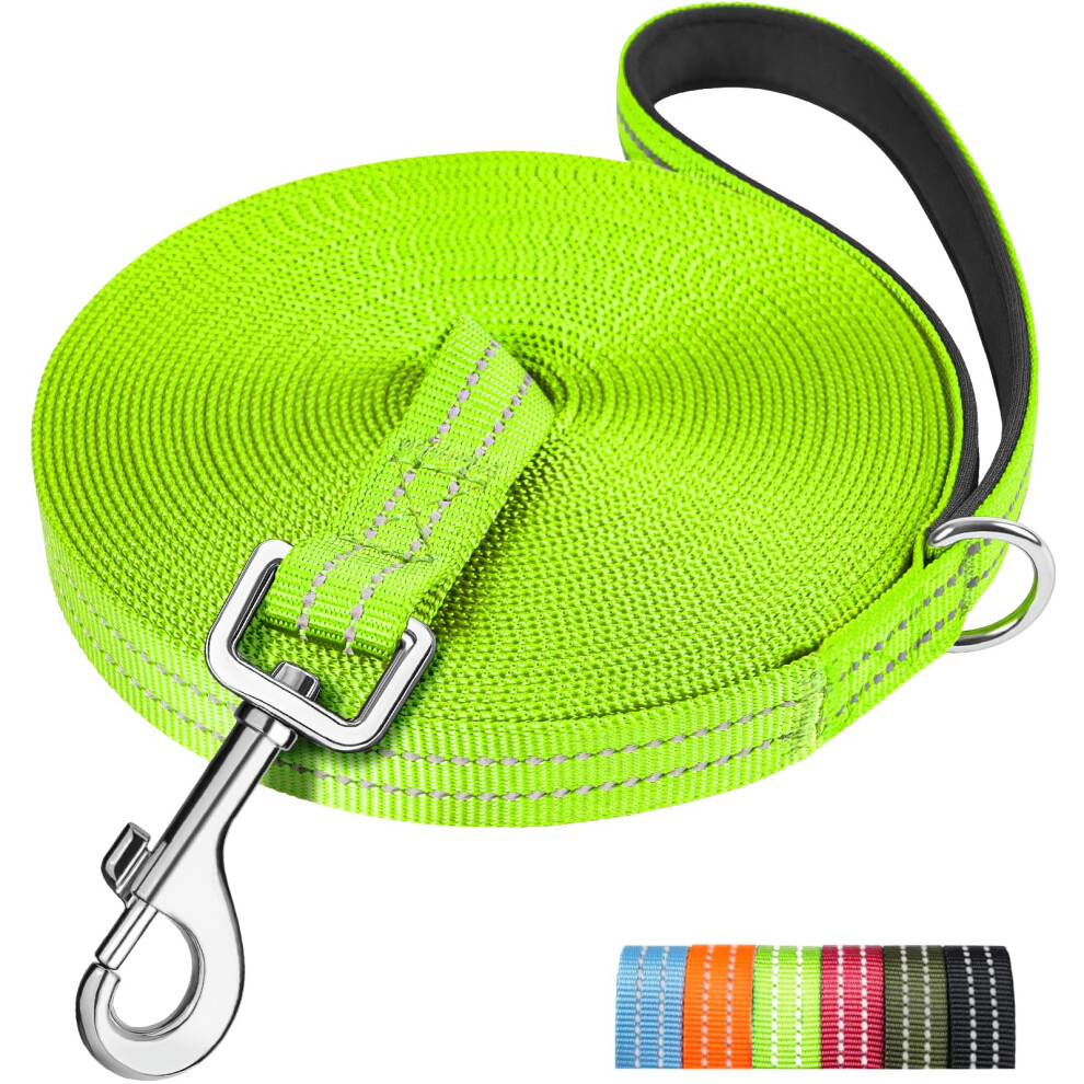 X Xben Long Line Dog Lead, 3M 5M 10M 15M 20M 25M 30M Reflective & Lightweight Recall Training Lead For Dogs With Soft Padded Handle, Strong