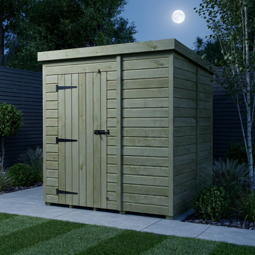 6 x 5 Pent Shed Tanalised (Single Door, No Windows) 2
