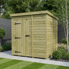 6 x 5 Pent Shed Tanalised (Single Door, No Windows)