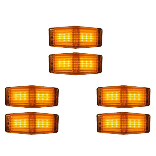 6Pcs LED  Lights Front Double Burner Indicator LampFor     Truck Lorry Front Grill Light B
