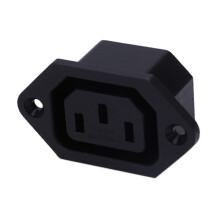 2X AC 250V 10A IEC 320 C13 Panel Mount Plug Connector Socket Black