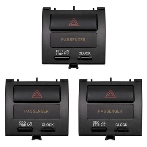 3X Car Dashboard Emergency  Button Assembly Double Flash Button Warning Llight Button for  Vios Yaris