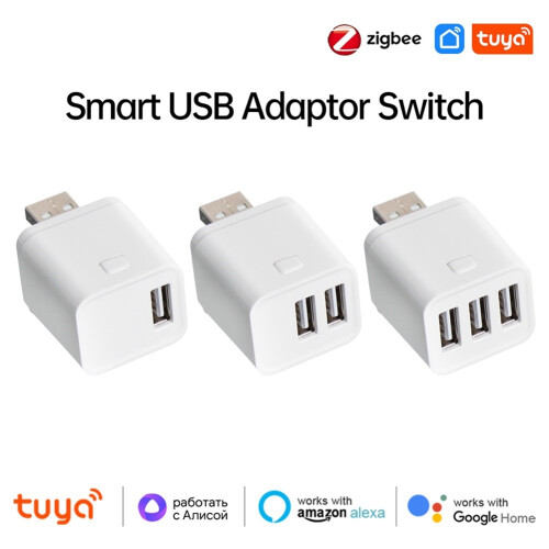 Tuya  Zigbee USB Adapter  5V  USB Power Adapter Zigbee   för Alexa  Yandex Alice 3USB 1
