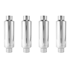 4X Car Exhaust Muffler 2.5 Inch Inlet Stainless Steel Universal Resonator 12 Inch Long Performance Muffler