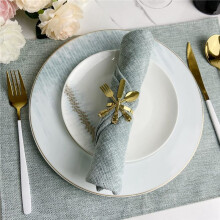 12Pcs Metal Knife and Fork Spoon Napkin Rings Holder for Christmas Party Wedding Used for Daily Table Parties Gold