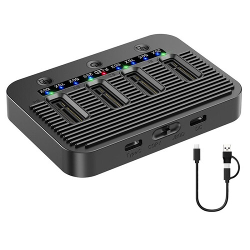Estación de Acoplamiento M.2 SSD de 4 Bahías USB Tipo‑C 20Gbps NVMe NGFF Doble Protocolo para Expansión de PC Laptop