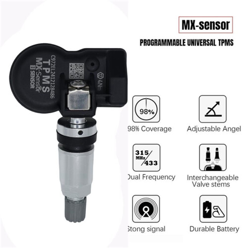 4X Programmable TPMS MX Sensor 315MHZ+433MHz 2 in 1 Tyre Sensor for Autel Tool TS408 TS508 ITS600 TPMS 2