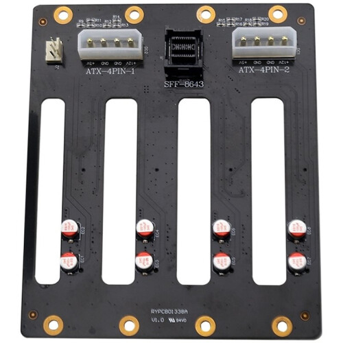 Server Backplane 4SAS 7+7+15Pin 8643 HDD Adapter SSD  Hard Disk 4pinX2 Voeding 3pin Fan Header Circuit 1