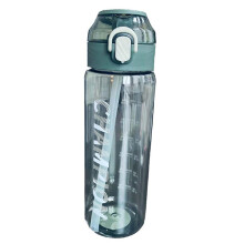 (800ml, Green) 650ML/800ML Letter Printed Kettle with Straw, Easy Carry Stylish Drinking Cup, Fashion Large Sports Bottle, Gift for Birthday