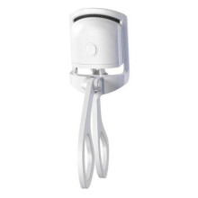 (Basic White) Women's Electric Heated Eyelash Curler Portable Eyelash Curling Clip for Home Travel