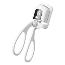 (White) Women's Electric Heated Eyelash Curler Portable Eyelash Curling Clip for Home Travel
