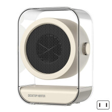 (US plug, Beige) Energy Efficient Mini Space Warmer For Dorm with Overheat Tip-Over Protection for Living Room Comfort