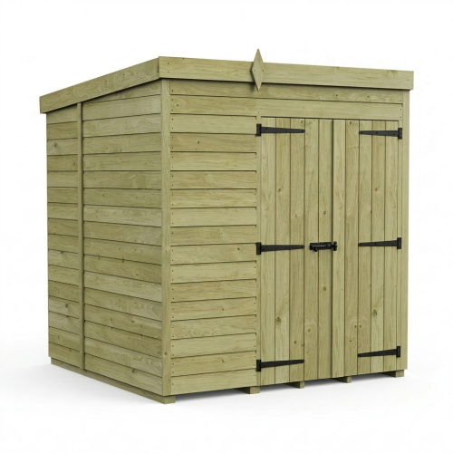 6 x 6 Pent Shed Tanalised (Double Door, No Windows) 1