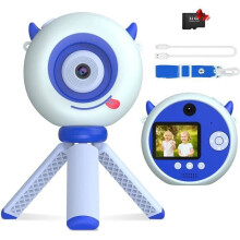 Kinderkamera – GUWET – Dual-Objektiv – 48 Megapixel – 32 GB SD-Karte – Blau