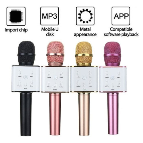 Ασύρματο μικρόφωνο Bluetooth - Φορητό καραόκε 3 σε 1 - Ηχείο USB KTV - Ροζ χρυσό 1
