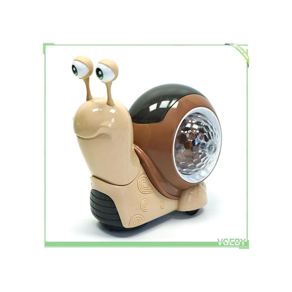 Fafeicy Baby Crawling Snail Toy, Baby Crawling Snail Toy With Musical Lights, Walkie-Talkie Toy, Brown 9102920003312