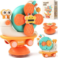 Jouet de bain pour bébés de 6 à 12 mois, jouet à ventouse en forme d'escargot, jouet d'éveil sensoriel Montessori