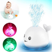 Baby bath toy, jet whale with LED - for children and toddlers (white)