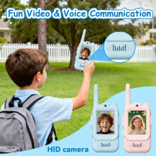 Kinderwalkietalkie met camera en scherm, oplaadbaar, communicatie met groot bereik, opladen via USB