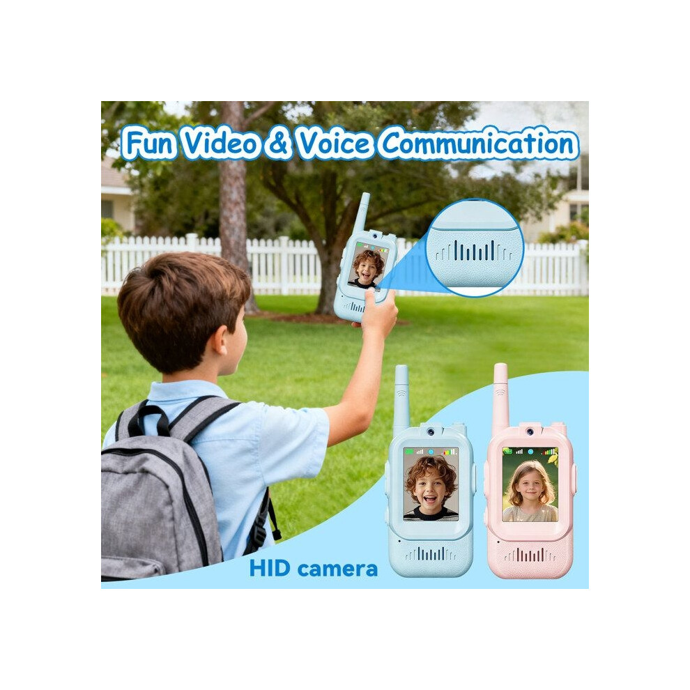 Children's Video Walkie-Talkie With Camera And Screen, Rechargeable, Long-Range Communication, Usb Charging 9102920003299