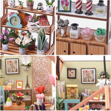 DIY Wooden Miniature Dollhouse Kit - Floral - Ages 14+ - Unisex - Indoor